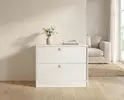 Nyitott szekrény fiókos szekrénnyel, fehér, Sophia S