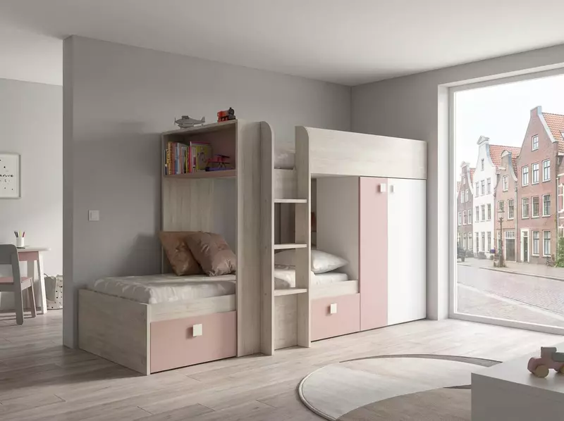 Rózsaszín, fehér Mety Square gyermekkomód