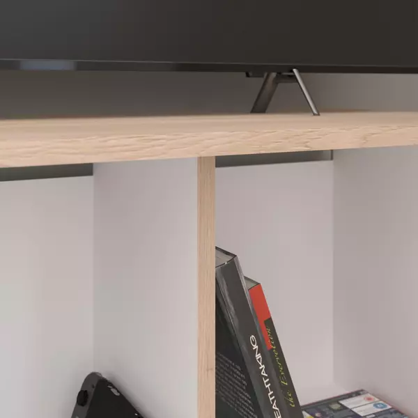 TV asztal tölgyfa, fehér Thebes one